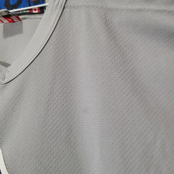 Adult L *STAINED* AVALANCHE Jersey CCM NHL Large Gray LS Center Ice CCM VTG 90s - Picture 7 of 13